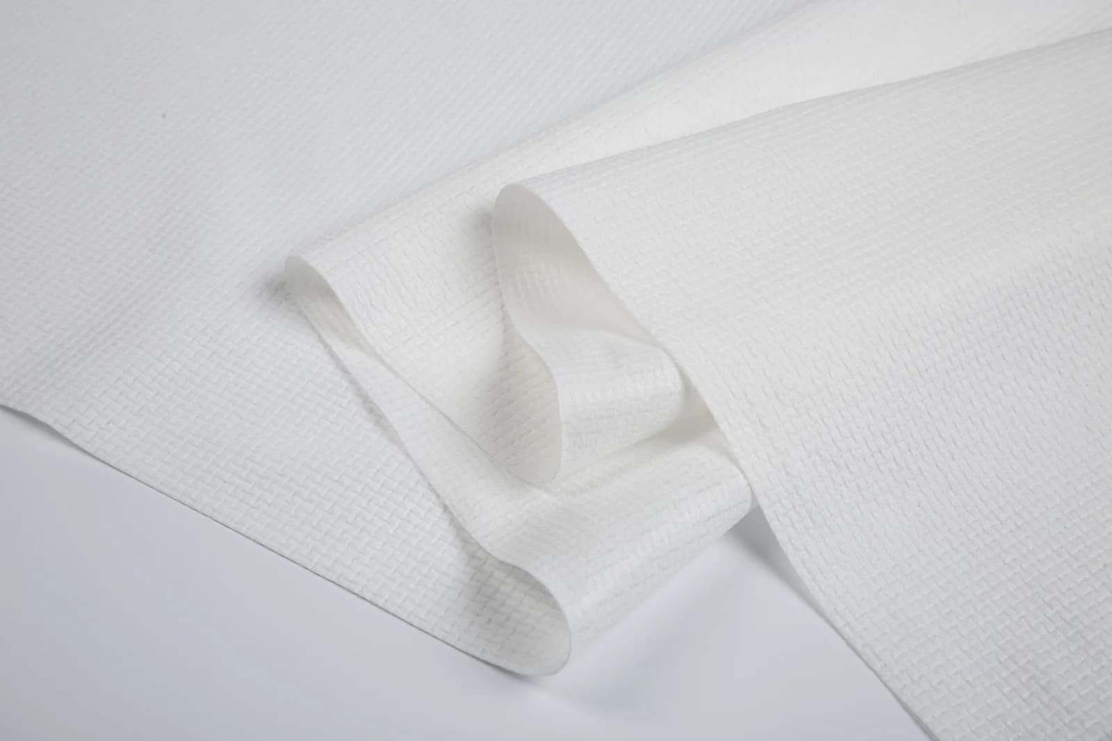 Eco-Pure 100% viscose biodegradable spunlace EF pattern white 60gsm close-up sample