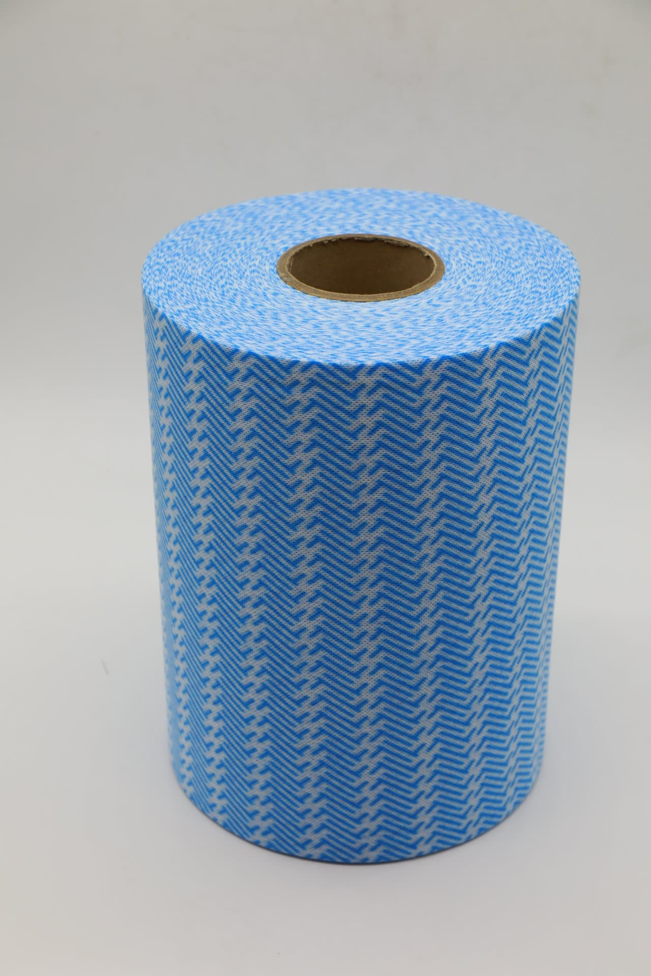 HACCP blue color-coded spunlace nonwoven roll with herringbone embossing, solution-dyed viscose for fish and seafood processing zones